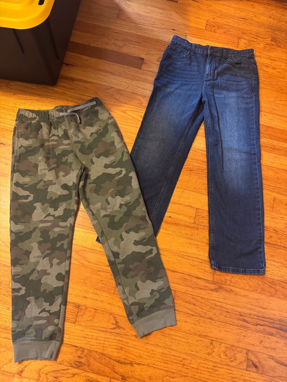 Boys Camo Joggers and Blue Jeans Two-Pack - Olive Camo & Dark Blue